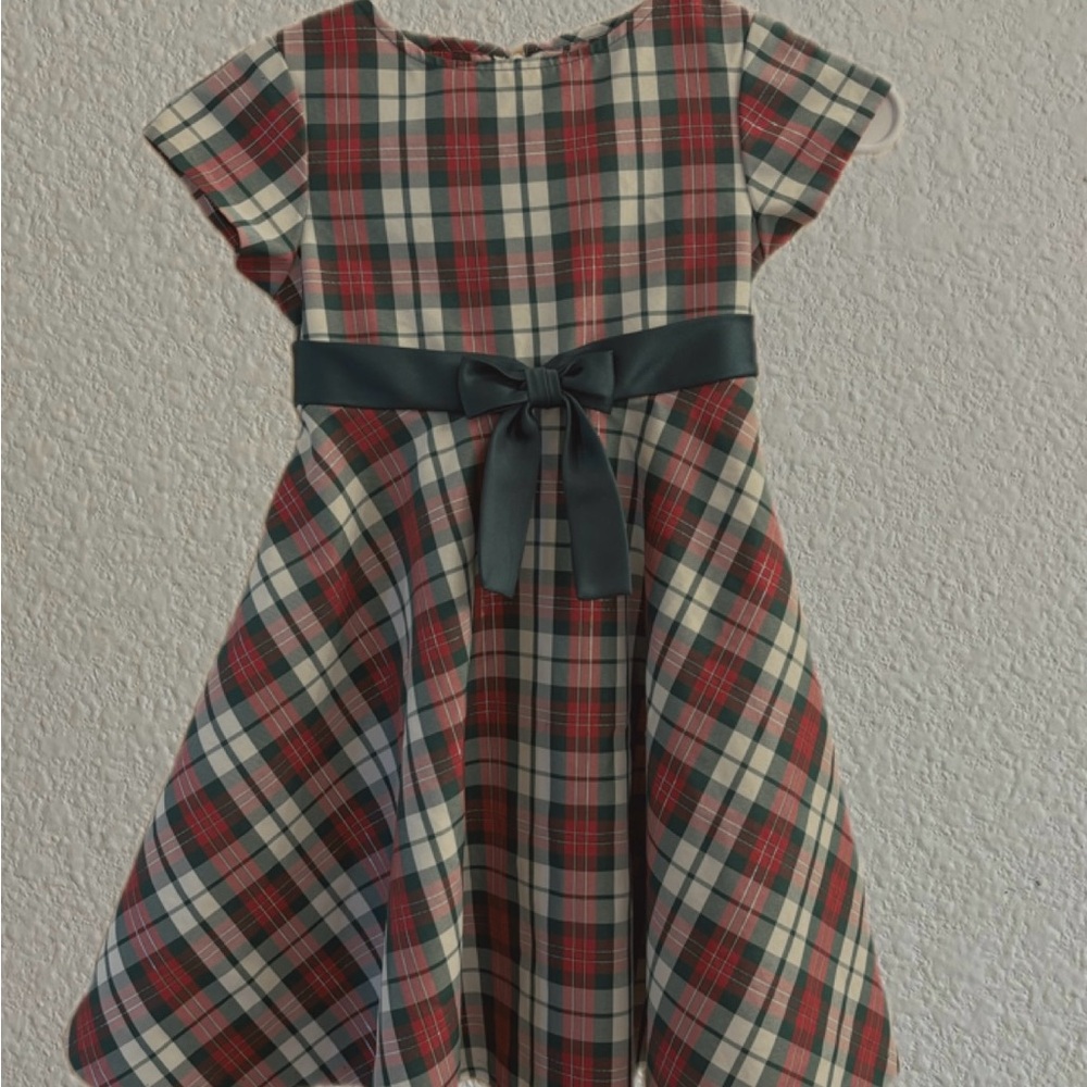 Red Green Christmas Dress.  No size tag on dress. Assuming approx size 5